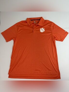 Colosseum Orange Polo with White Paw Logo - Men